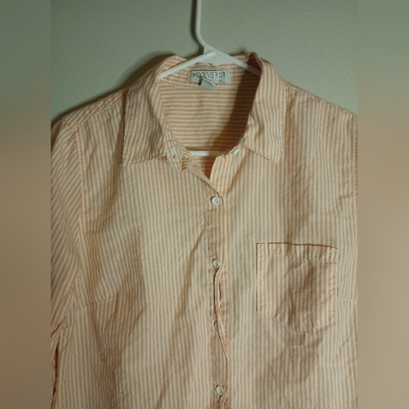 Forever 21 striped button up size large - Picture 2 of 8